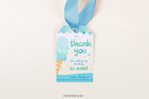 Ice Cream Birthday Favor Tags, Editable Thank You Tag (Digital Item)