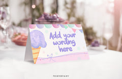 Ice Cream Party Food Tents, Editable Decorations (Digital Download)