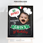 Personalized Pizza Party Welcome Sign, Italian Birthday Decor (Digital Download)