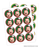Personalized Pizza Chef Birthday Party Toppers, Stickers (Digital Download)