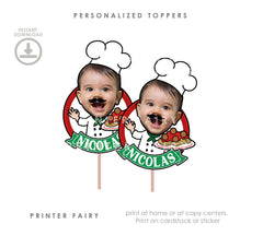 Personalized Meatballs Party Toppers, Spaghetti Birthday (Printable)