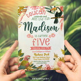 Tropical Birds Birthday Invitation, Luau Party (EDITABLE, Instant Download)