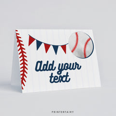 Editable Baseball Birthday Party Food Tents (Digital Download)