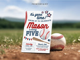 Editable Baseball Birthday Invitation, Sports Party (Digital)