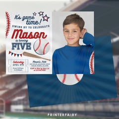 Editable Photo Baseball Birthday Invitation (Digital Download)