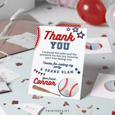 Editable Baseball Thank You Card, Sports Birthday (Digital Item)