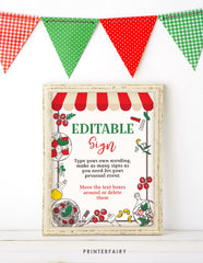 Italian Birthday Party Sign, Editable Printable Decor (Instant Download)