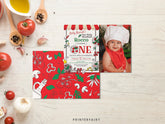 Pizza 1st Birthday Invitation with Photo, Little Meatball, Italian Chef Invite (Editable Digital Item)
