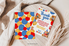 Bear Birthday Thank You Card, EDITABLE (Digital Download)