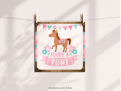 Pony Birthday Party Printables, Horse Adoption Certificate (Instant Download)
