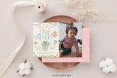 Kitty Cat 2nd Birthday Invitation with Photo, Kitten Garden Party (Editable)