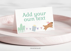 Farm Birthday Party Food Tents, Pink Barnyard Animals (Editable Digital Item)