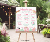 Farm First Birthday Stats Sign, Pink Barnyard Party (Download)