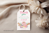 Farm Birthday Favor Tags, Cute Animals, Pink Barnyard (Instant Download)