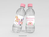 Farm Birthday Water Bottle Label, Girl Barnyard Animals (Digital Download)