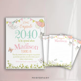 Kitten 1st Birthday Time Capsule, Garden Party Decor (Printable)