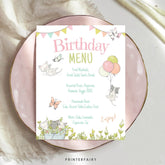 Kitty Cat Birthday Menu, Kitten Garden Party, Editable Food Sign (Digital Download)
