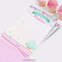 Ice Cream Birthday Time Capsule, EDITABLE (Digital Download)