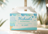Editable Ice Cream Party Gable Box Label, Summer Birthday (Digital)