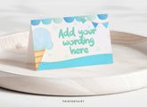 Editable Ice Cream Food Tents, Summer Birthday Decor (Digital Item)