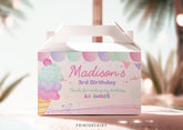 Ice Cream Party Gable Box Label, EDITABLE, Instant Download, Label for Favor Boxes