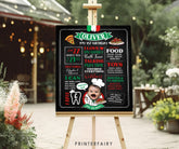 Spaghetti First Birthday Stats Board, Pizza Party Decor (Printable)