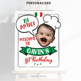 Personalized Pasta Birthday Welcome Sign, Italian Theme (Digital Download)