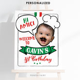 Personalized Pasta Birthday Welcome Sign, Italian Theme (Digital Download)