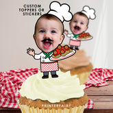 Personalized Trattoria Cupcake Toppers, Italian Party Decoration (Digital Download)