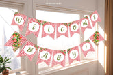 Strawberry Baby Shower Banner, Editable Party Decoration (Digital Item)