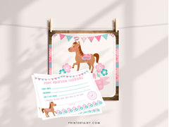 Pony Birthday Party Printables, Horse Adoption Certificate (Instant Download)