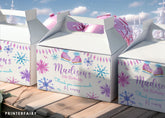 Ice Skating Birthday Favor Box Labels, Winter Wonderland Printable (Instant Download)