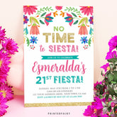 Mexican Floral Fiesta 21st Birthday Invitation (Editable Digital Item)