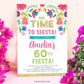 Mexican Floral Fiesta Birthday Invitation, Editable Template (Digital)