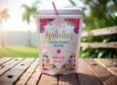 Mexican Fiesta Drink Pouch Label, Editable Party Decoration (Digital)