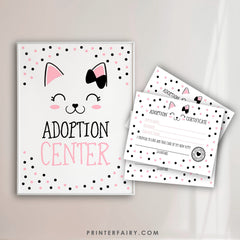 Kitten Adoption Party Sign and Certificate (Instant Download)