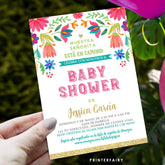 Floral Fiesta Baby Shower Invitation, Editable Mexican Invite (Digital Download)