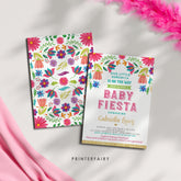 Editable Fiesta Baby Shower Invitation, Mexican Floral (Digital Download)