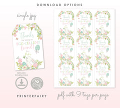Editable Easter Gift Tag Template, Bunny Printable (Instant Download)