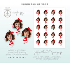 Diner Photo Cupcake Toppers, Sock Hop Party Decor (Editable Template)
