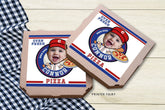 Personalized Pizza Baseball Birthday Box Label (Digital Download)