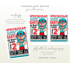 Personalized Lucha Libre Birthday Invitation with Photo (Digital)