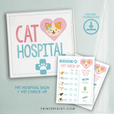 Cat Adoption Party Printable Sign, Vet Checkup (Instant Download)
