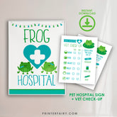 Frog Hospital Sign, Vet Checkup, Adoption Certificate (Printable Download)