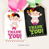 Fiesta Baby Shower Thank You Tags, Printable Favor Tags (Instant Download)