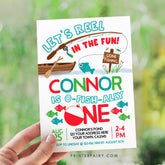 Fishing First Birthday Invitation, O-Fish-ally One (Digital Invitation)