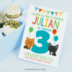 Editable Puppy Birthday Party Invitation (Instant Download)