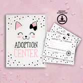 Kitten Adoption Party Sign and Certificate (Instant Download)