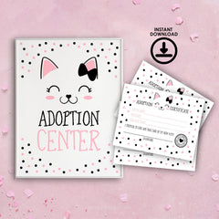 Kitten Adoption Party Sign and Certificate (Instant Download)