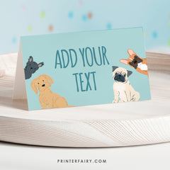 Editable Puppy Adoption Food Tents, Pet Pawty Decor (Digital Item)